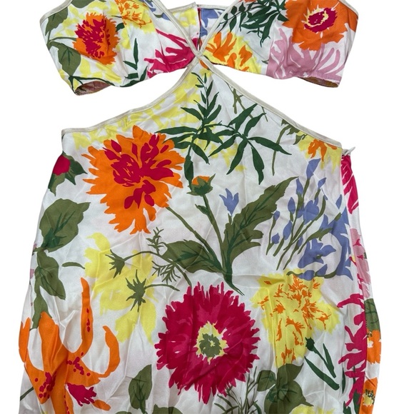 NWOT Reformation Poppies Silk Maxi Dress Cutout Floral Boho Garden Sz 4 - Picture 15 of 16